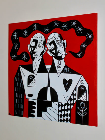“Paths of perception” 48x48 original acrylic on canvas
