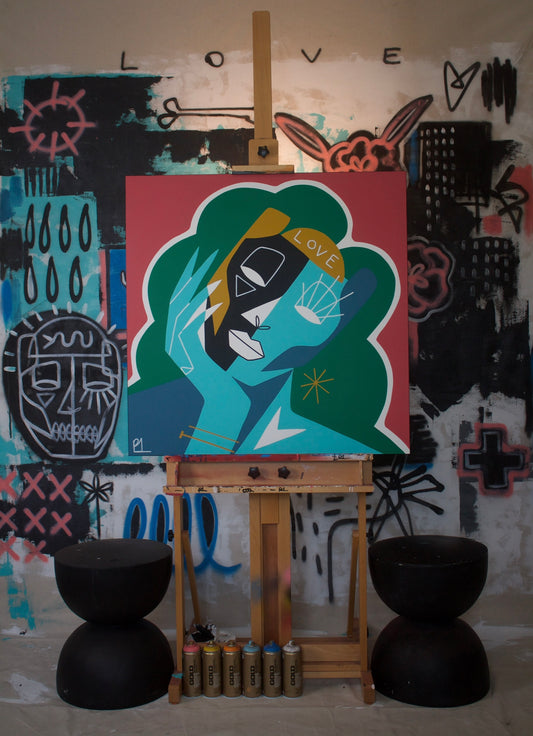 “The look” 36x36 original acrylic painting on canvas