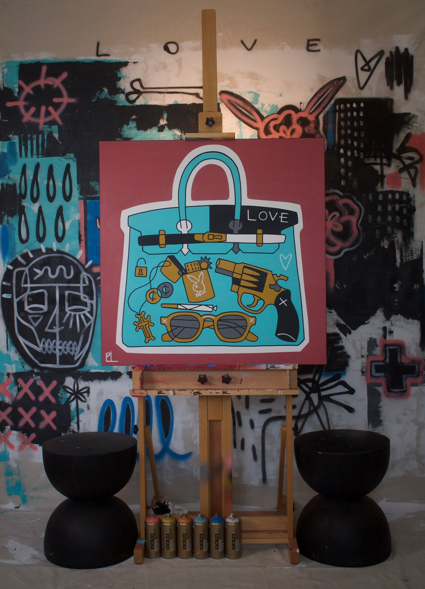 “Essentials” 36x36 original acrylic painting on canvas